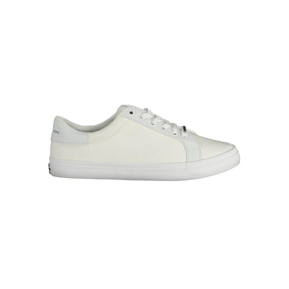 Calvin Klein White Cotton Sneaker by Calvin Klein