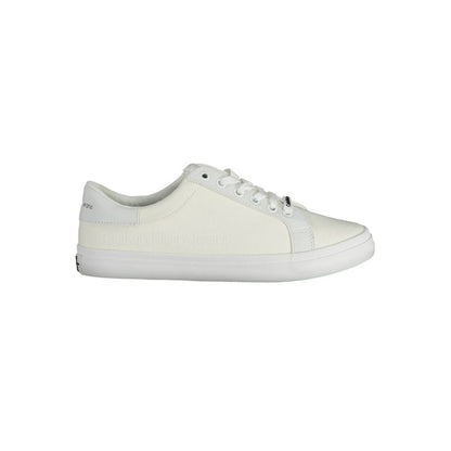 Calvin Klein White Cotton Sneaker by Calvin Klein