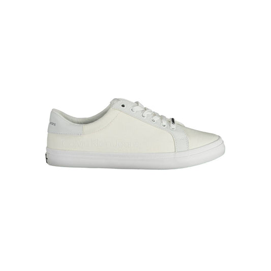 Calvin Klein White Cotton Sneaker by Calvin Klein