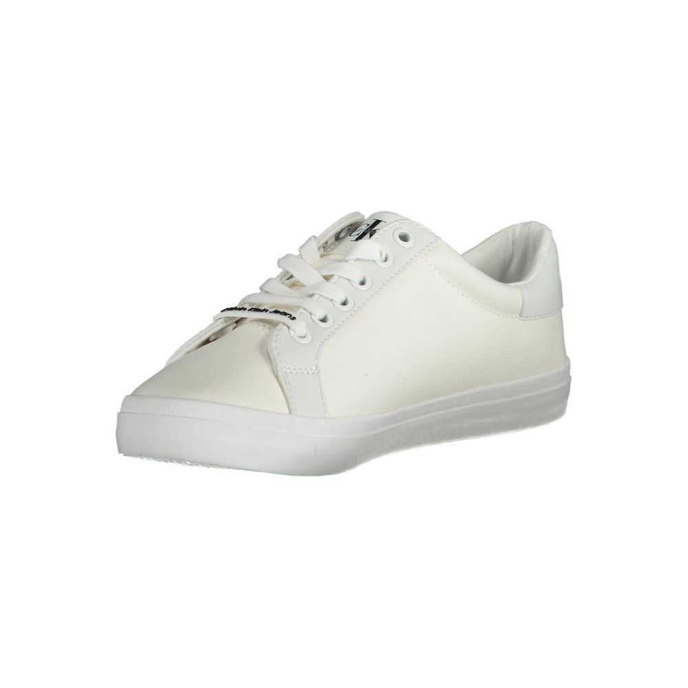 Calvin Klein White Cotton Sneaker by Calvin Klein