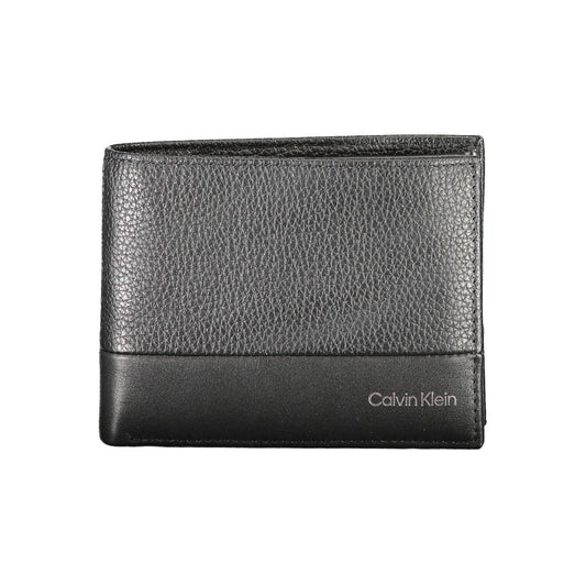 Portefeuille en cuir noir Calvin Klein