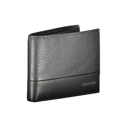 Portefeuille en cuir noir Calvin Klein