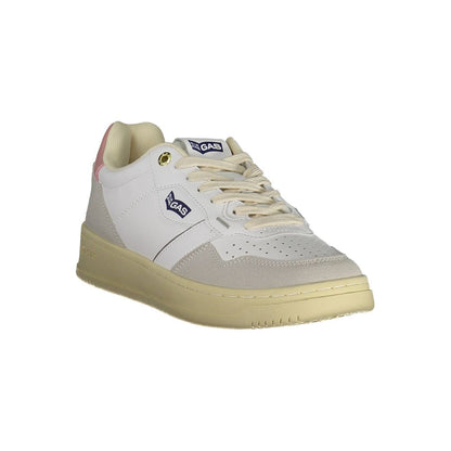 Gas White Artificial Leather Sneaker by Gas