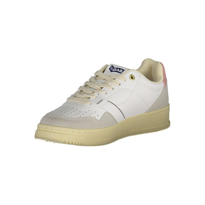 Gas White Artificial Leather Sneaker by Gas
