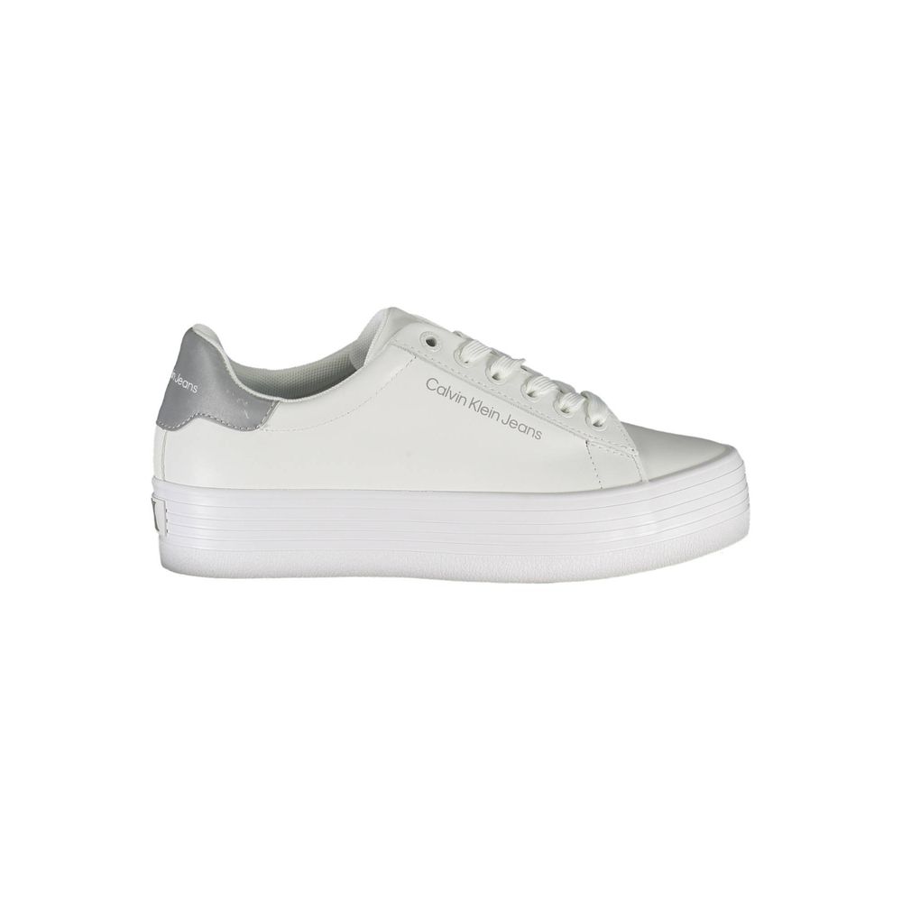 Calvin Klein White Polyester Sneaker by Calvin Klein