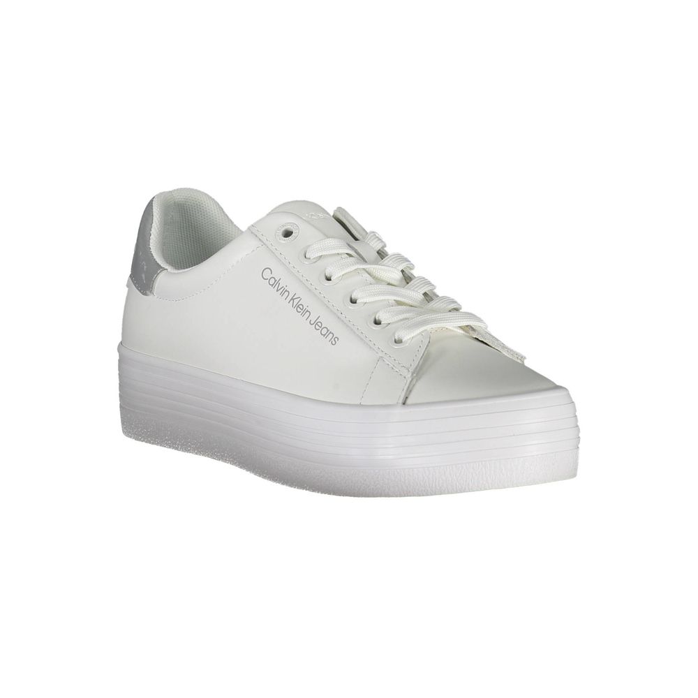 Calvin Klein White Polyester Sneaker by Calvin Klein