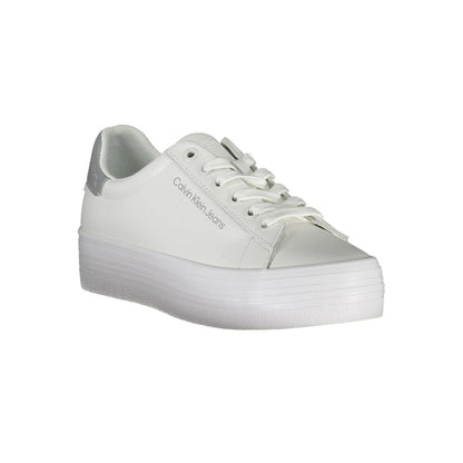 Calvin Klein White Polyester Sneaker by Calvin Klein