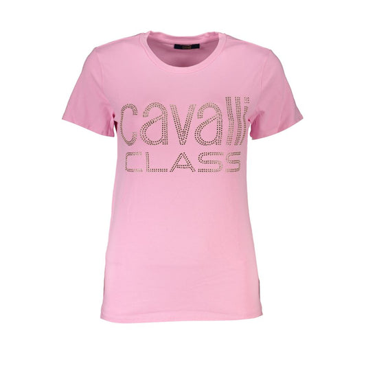 Cavalli Class Pink Cotton Tops &amp; T-Shirt