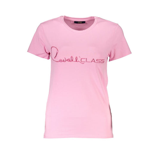 Cavalli Class Pink Cotton Tops &amp; T-Shirt