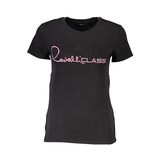 Cavalli Class Black Cotton Tops &amp; T-Shirt