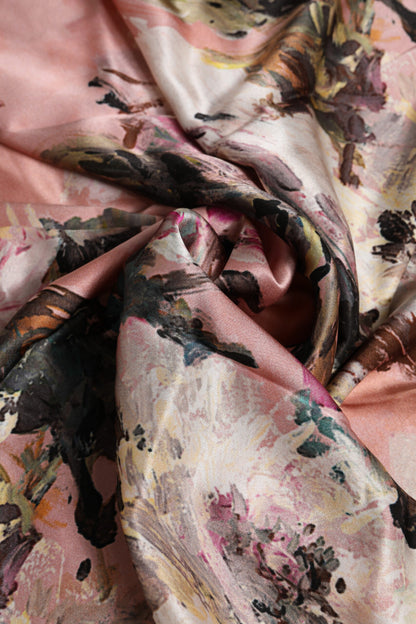 Dolce &amp; Gabbana Pink Silk Floral Print Square Foulard Scarf