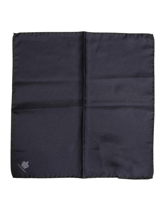 Dolce &amp; Gabbana Blue DG Crown Silk Square Men Foulard Scarf