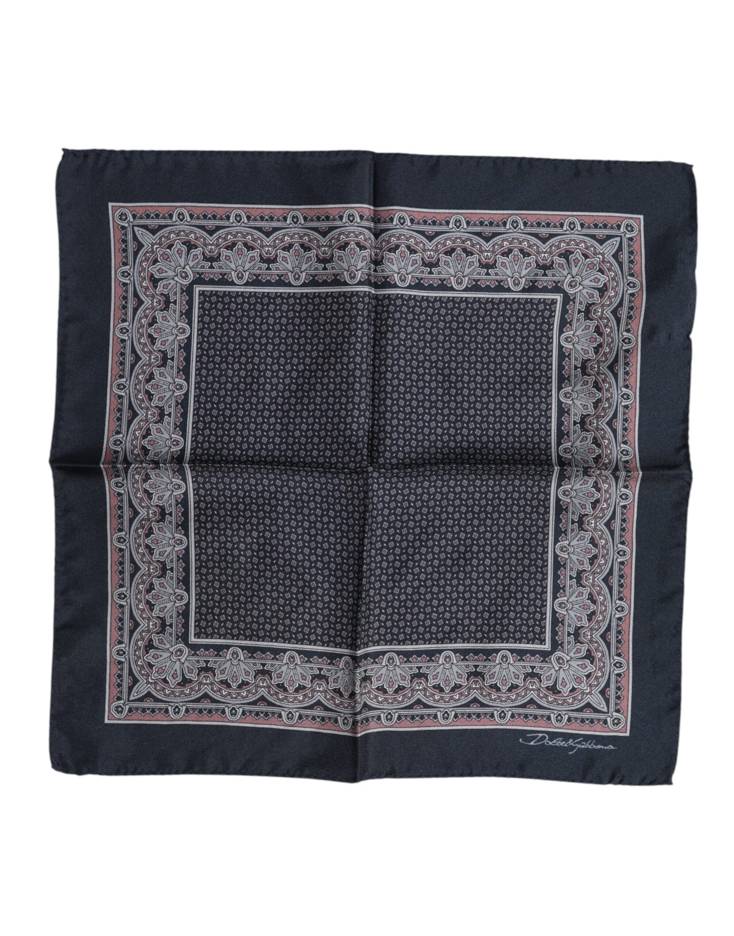 Foulard carré en soie fantaisie multicolore Dolce &amp; Gabbana