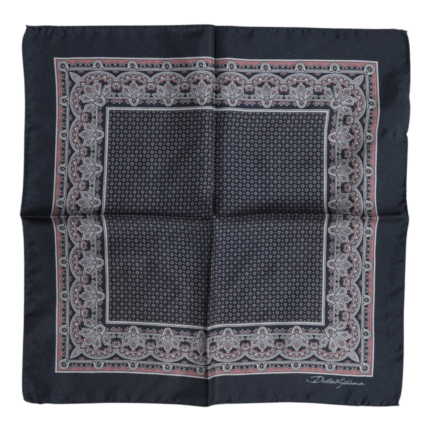 Foulard carré en soie fantaisie multicolore Dolce &amp; Gabbana