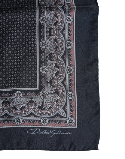 Foulard carré en soie fantaisie multicolore Dolce &amp; Gabbana