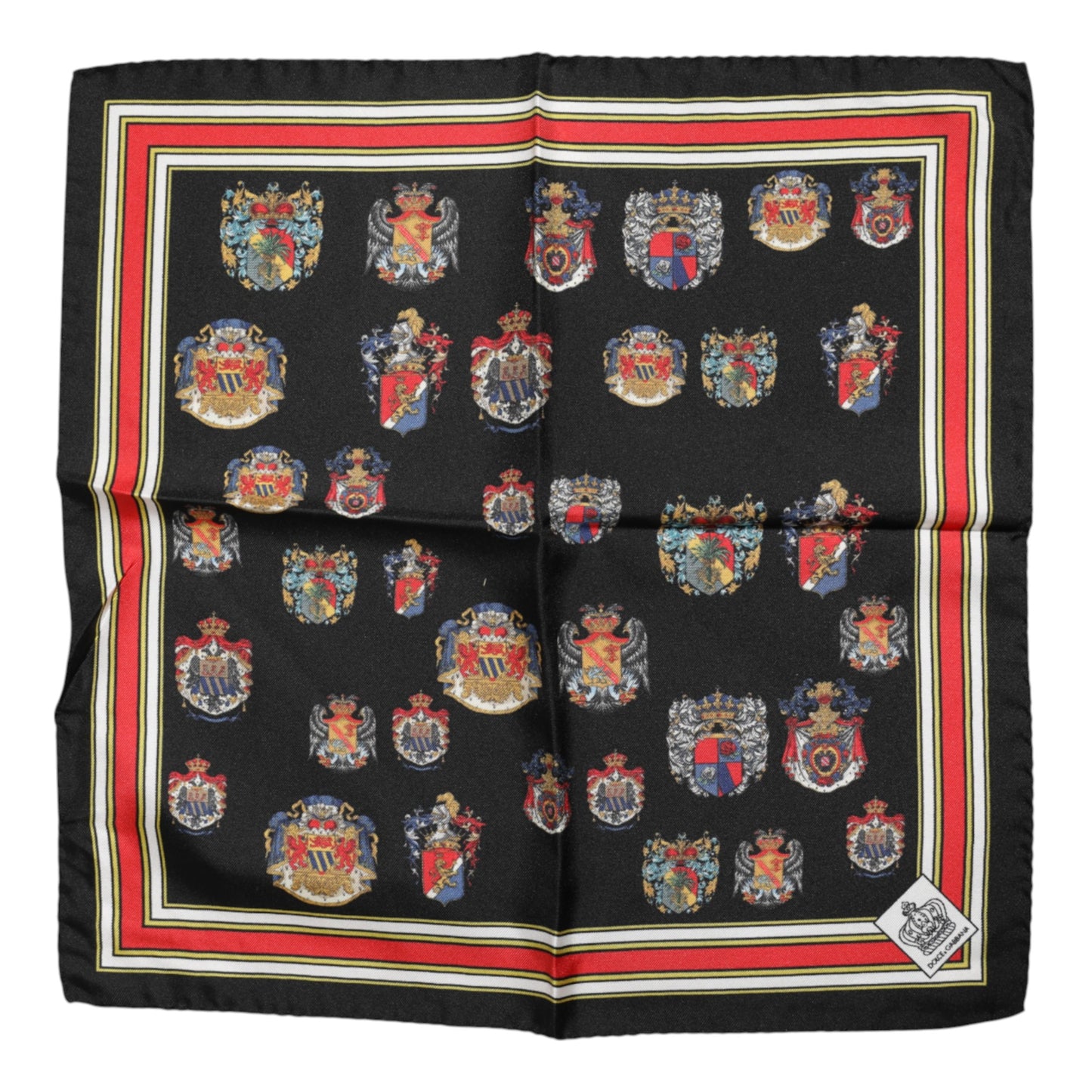Foulard carré en soie multicolore Dolce &amp; Gabbana pour homme