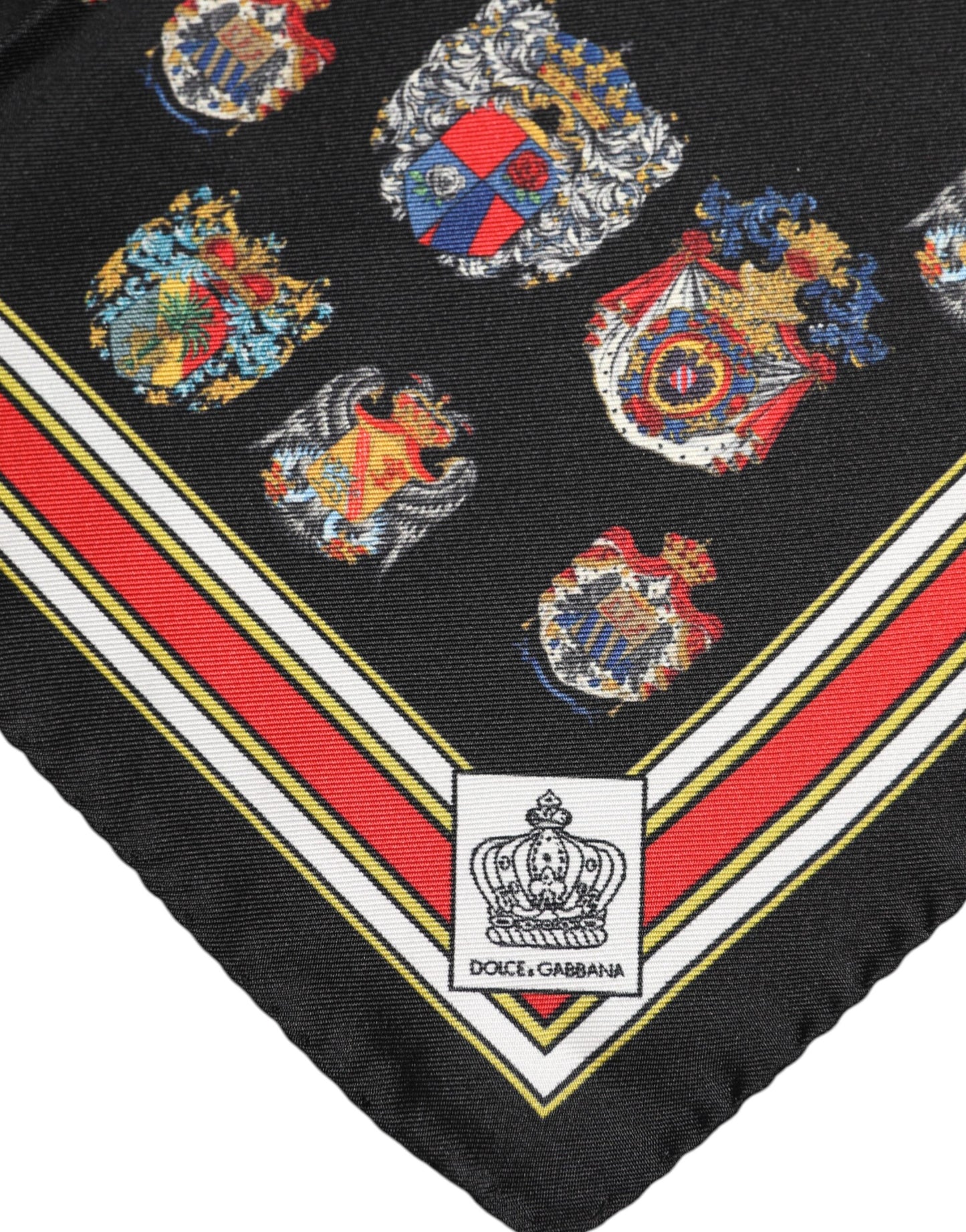 Foulard carré en soie multicolore Dolce &amp; Gabbana pour homme