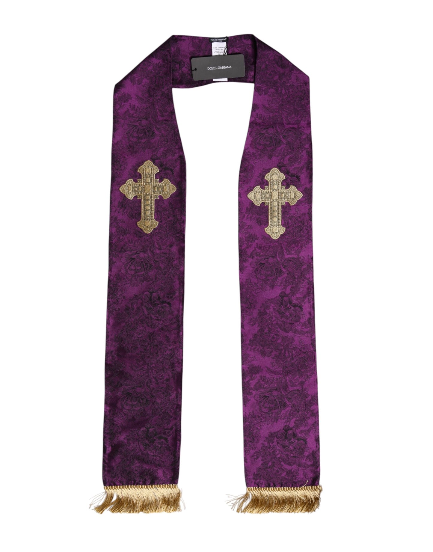 Foulard croisé en soie violette Dolce &amp; Gabbana pour homme