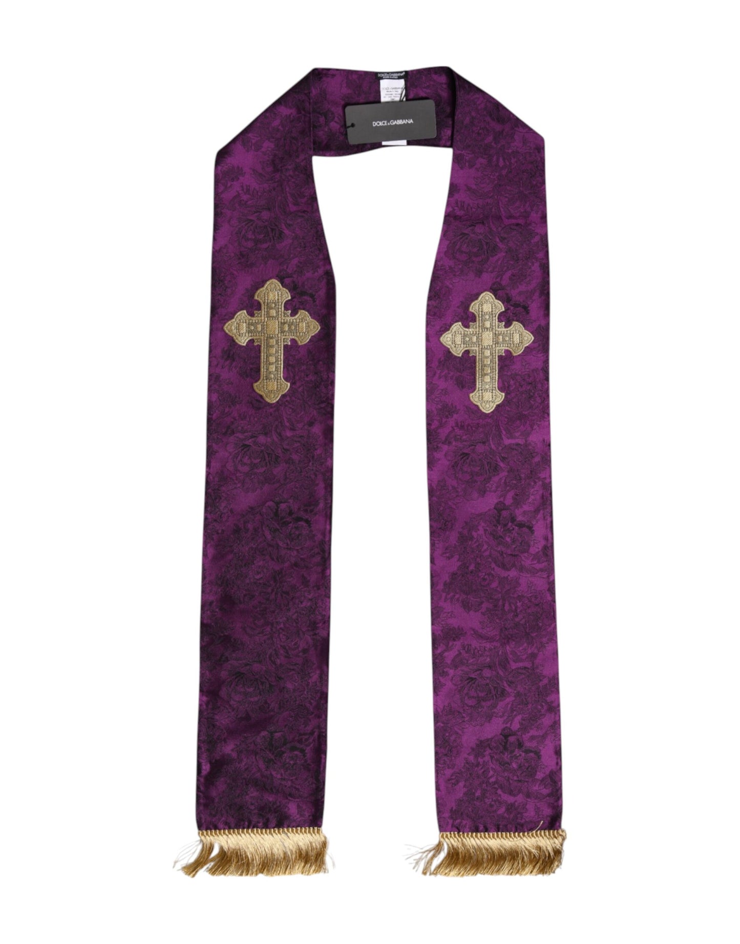 Foulard croisé en soie violette Dolce &amp; Gabbana pour homme