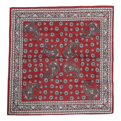Foulard carré en coton à fleurs rouges Dolce &amp; Gabbana