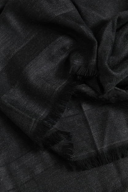 Écharpe cache-cou à franges en cachemire gris foncé Dolce &amp; Gabbana