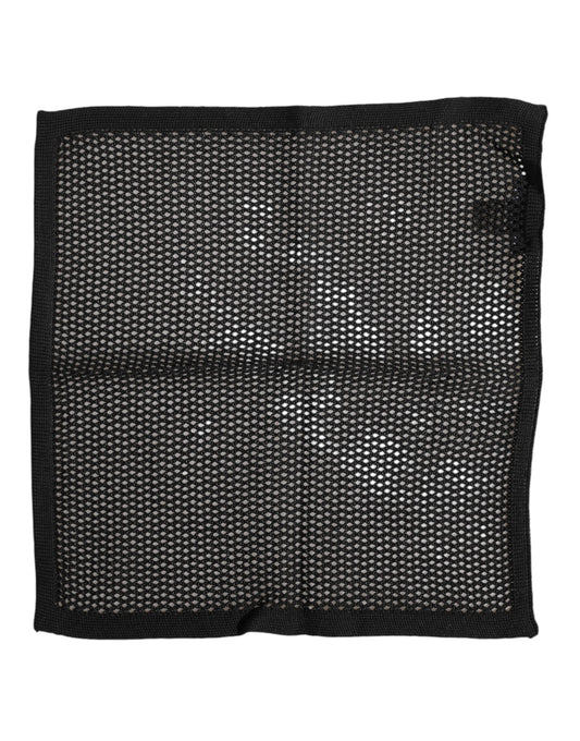 Foulard carré en coton noir à motifs Dolce &amp; Gabbana