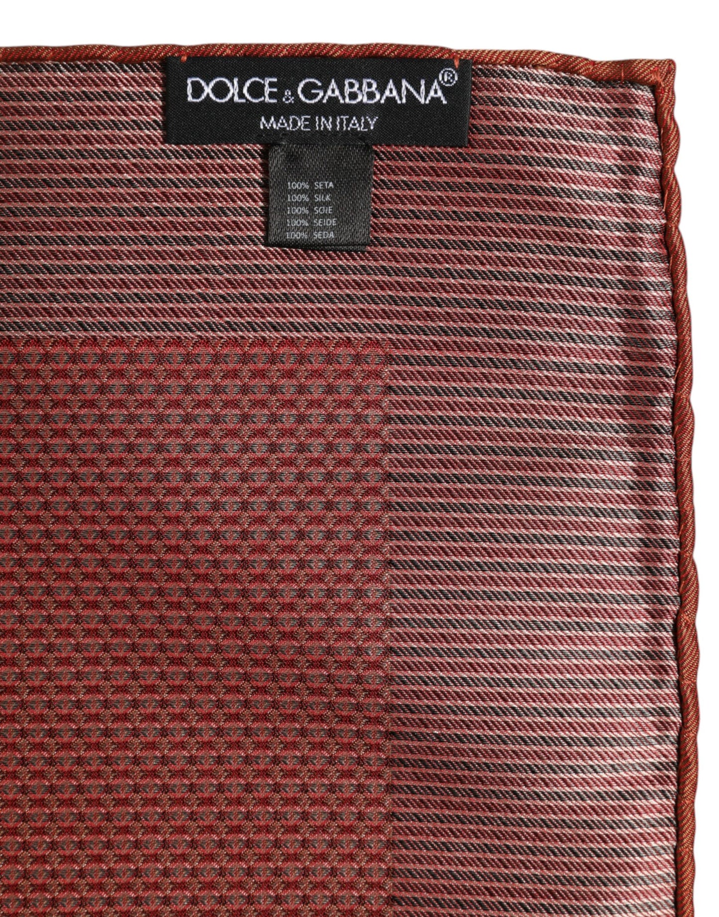 Foulard carré en soie orange Dolce &amp; Gabbana pour homme