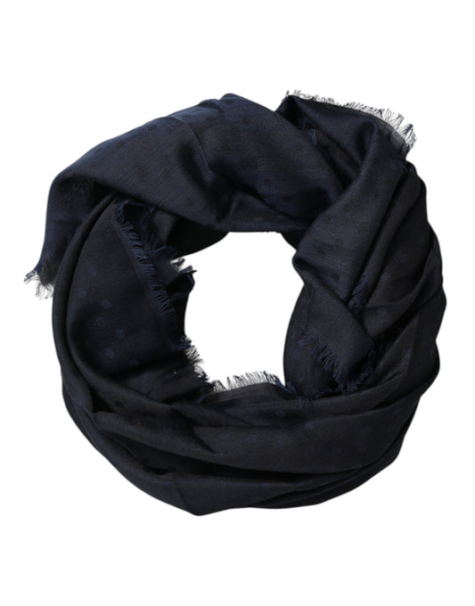 Foulard cache-cou à franges en viscose noire Dolce &amp; Gabbana