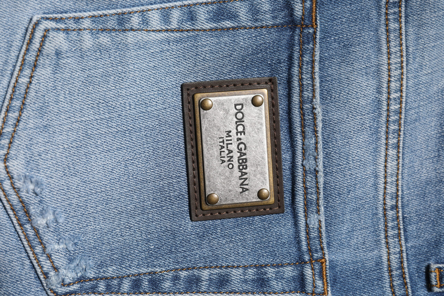 Dolce &amp; Gabbana Blue Washed Cotton Skinny Men Denim Jeans