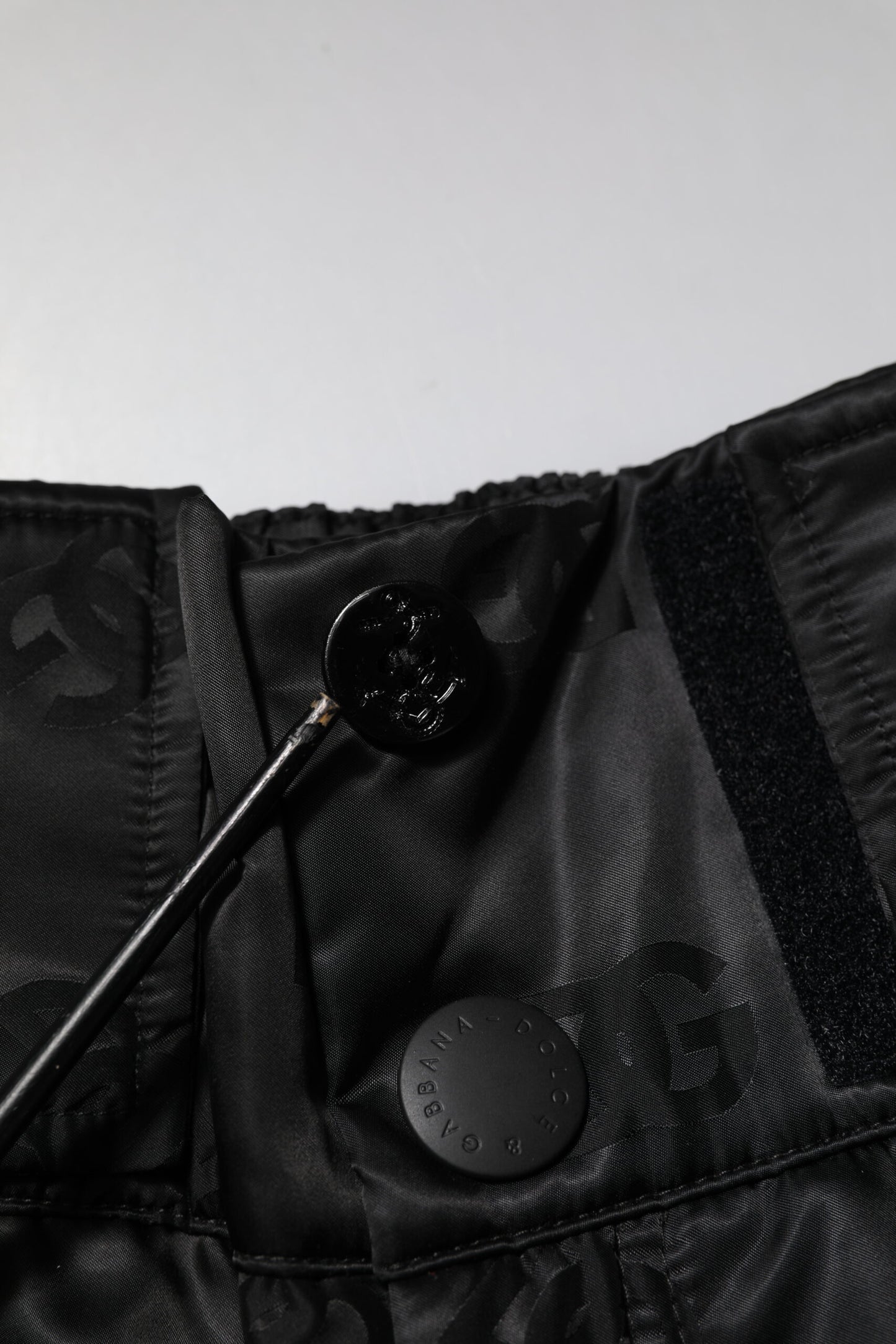 Dolce &amp; Gabbana Black Nylon DG Logo Straight Pants