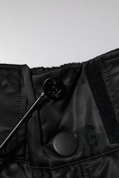Dolce &amp; Gabbana Black Nylon DG Logo Straight Pants
