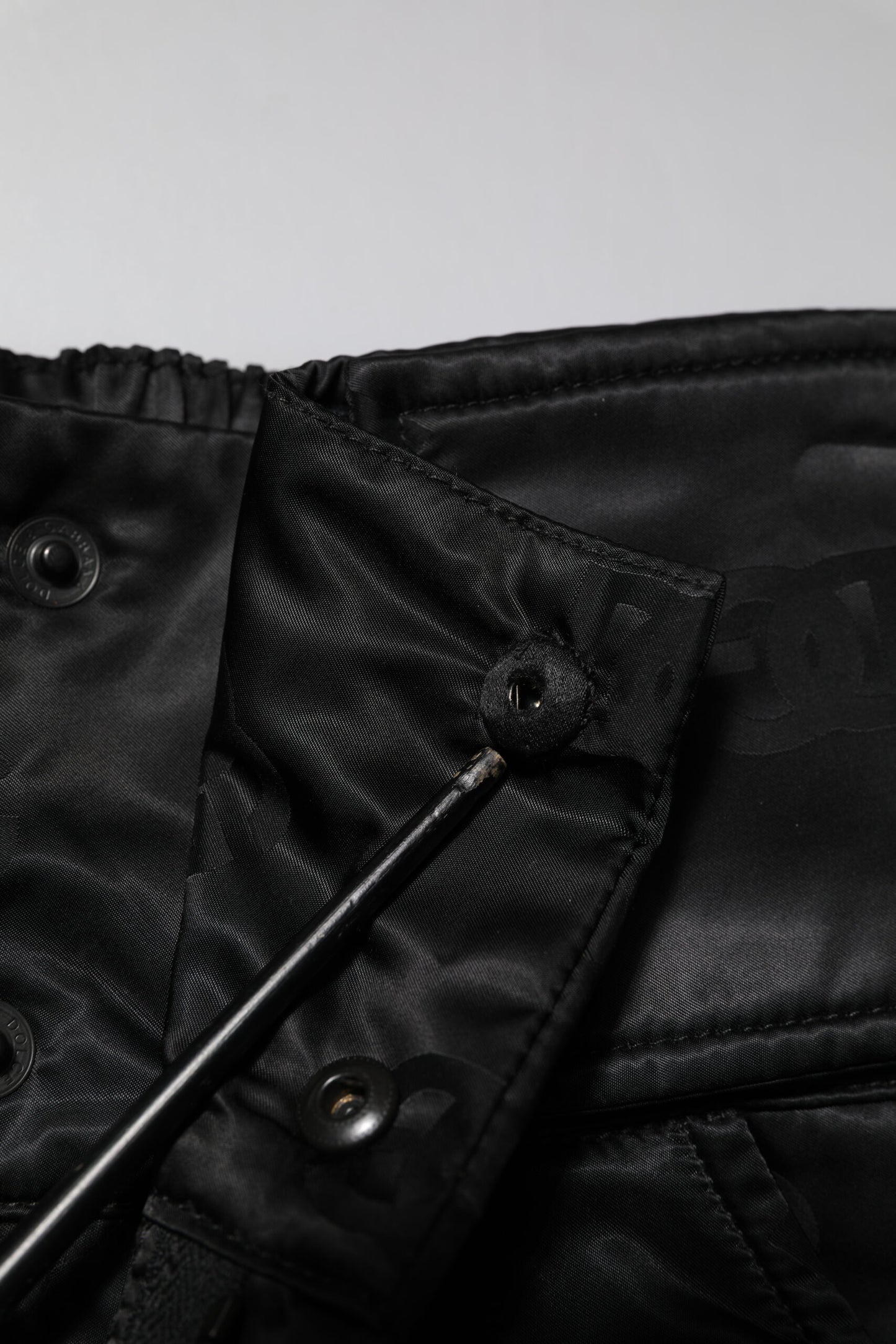 Dolce &amp; Gabbana Black Nylon DG Logo Straight Pants