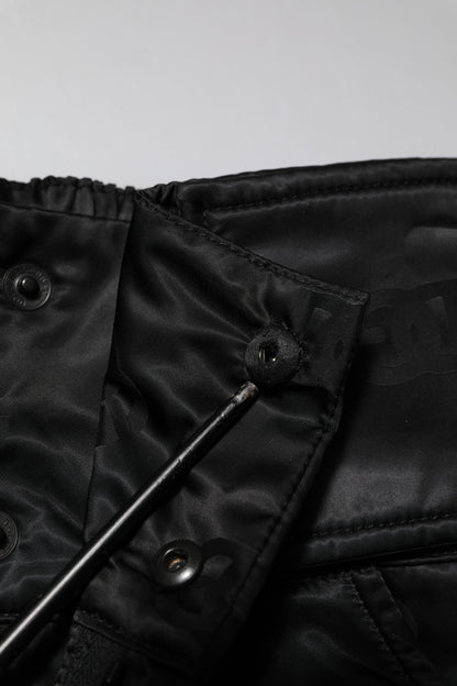 Dolce &amp; Gabbana Black Nylon DG Logo Straight Pants