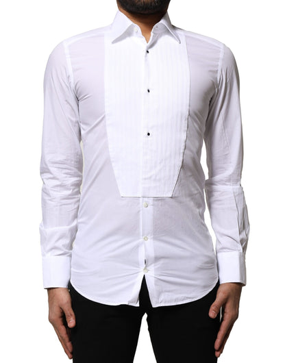 Dolce & Gabbana White GOLD Cotton Poplin Formal Dress Shirt by Dolce & Gabbana