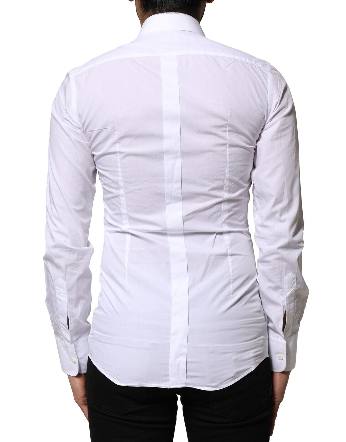 Dolce & Gabbana White GOLD Cotton Poplin Formal Dress Shirt by Dolce & Gabbana
