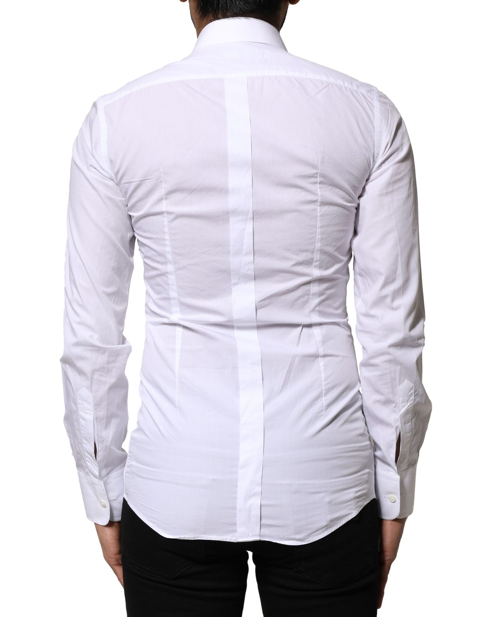 Dolce & Gabbana White GOLD Cotton Poplin Formal Dress Shirt by Dolce & Gabbana
