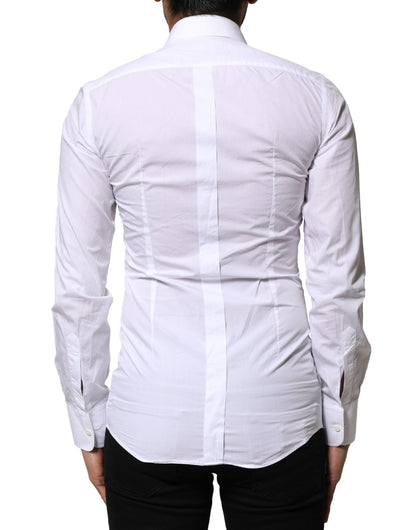 Dolce & Gabbana White GOLD Cotton Poplin Formal Dress Shirt by Dolce & Gabbana