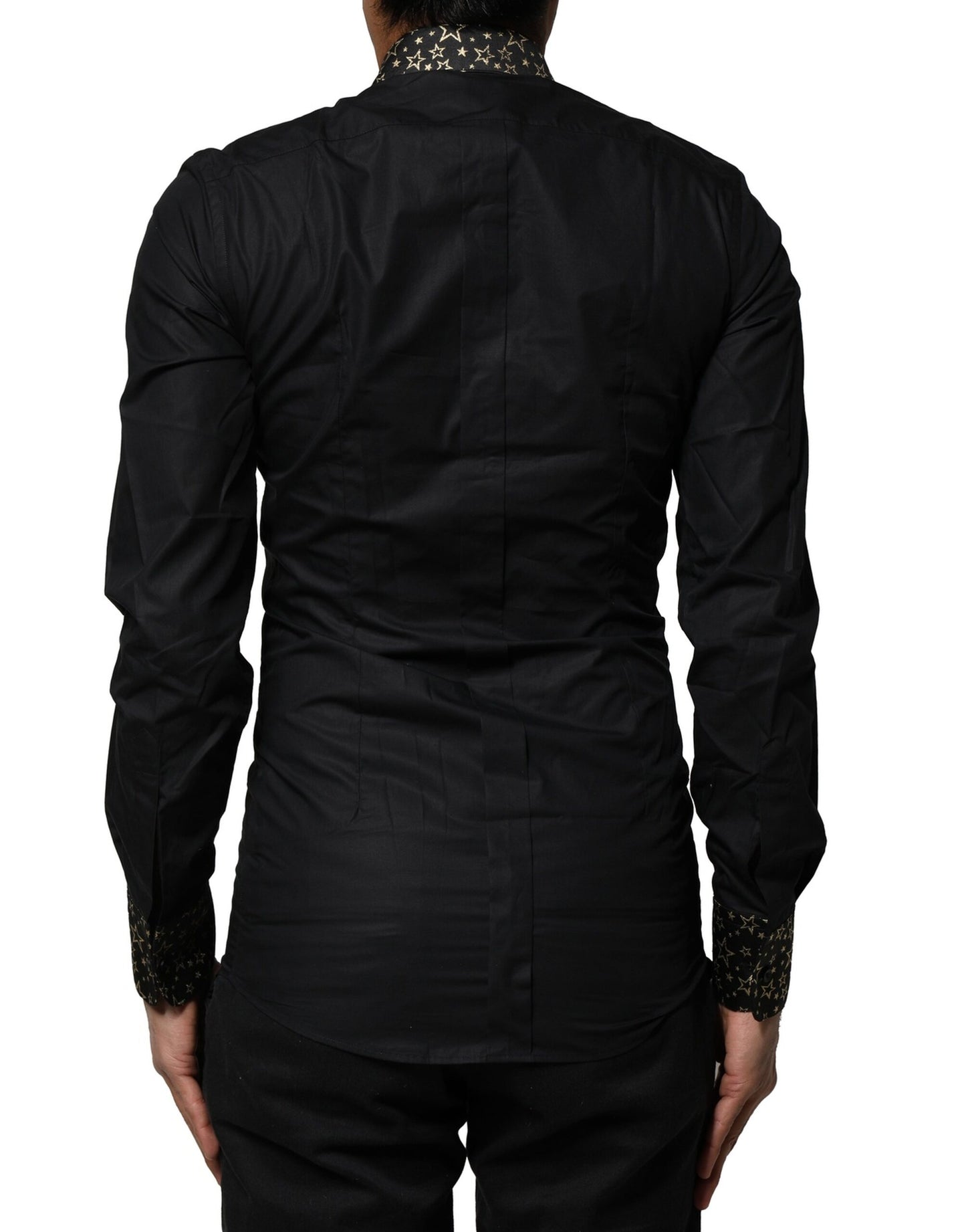 Dolce & Gabbana Black Cotton GOLD Long Sleeves Dress Shirt by Dolce & Gabbana