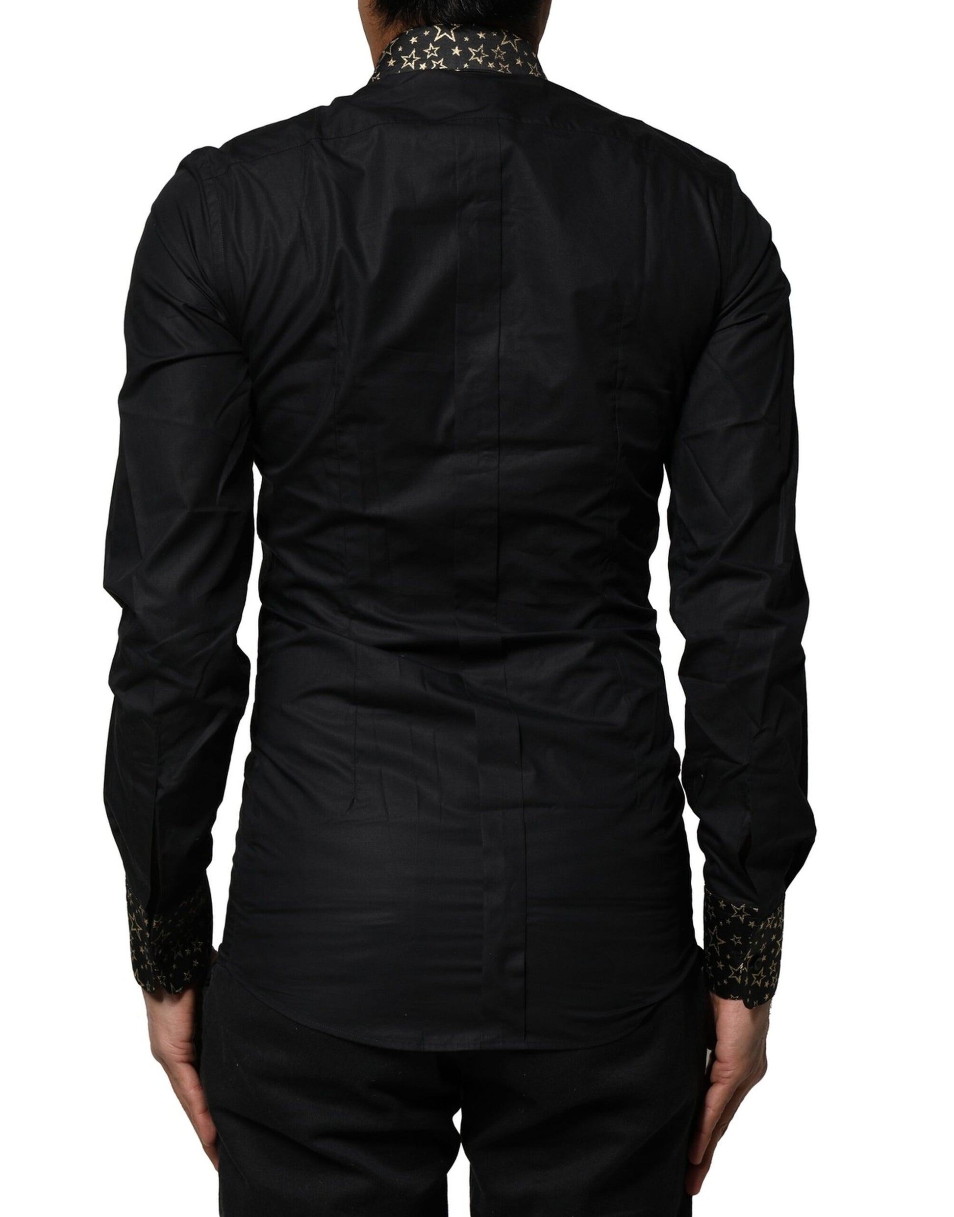 Dolce & Gabbana Black Cotton GOLD Long Sleeves Dress Shirt by Dolce & Gabbana