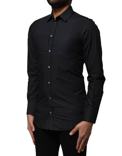 Dolce & Gabbana Black Cotton GOLD Long Sleeves Dress Shirt by Dolce & Gabbana
