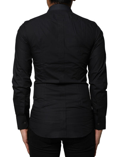 Dolce & Gabbana Black Cotton GOLD Long Sleeves Dress Shirt by Dolce & Gabbana