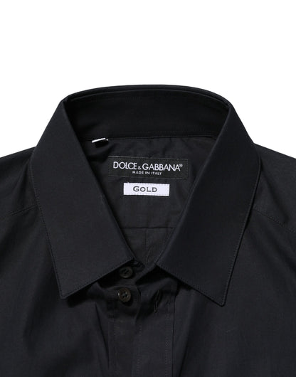 Dolce & Gabbana Black Cotton GOLD Long Sleeves Dress Shirt by Dolce & Gabbana