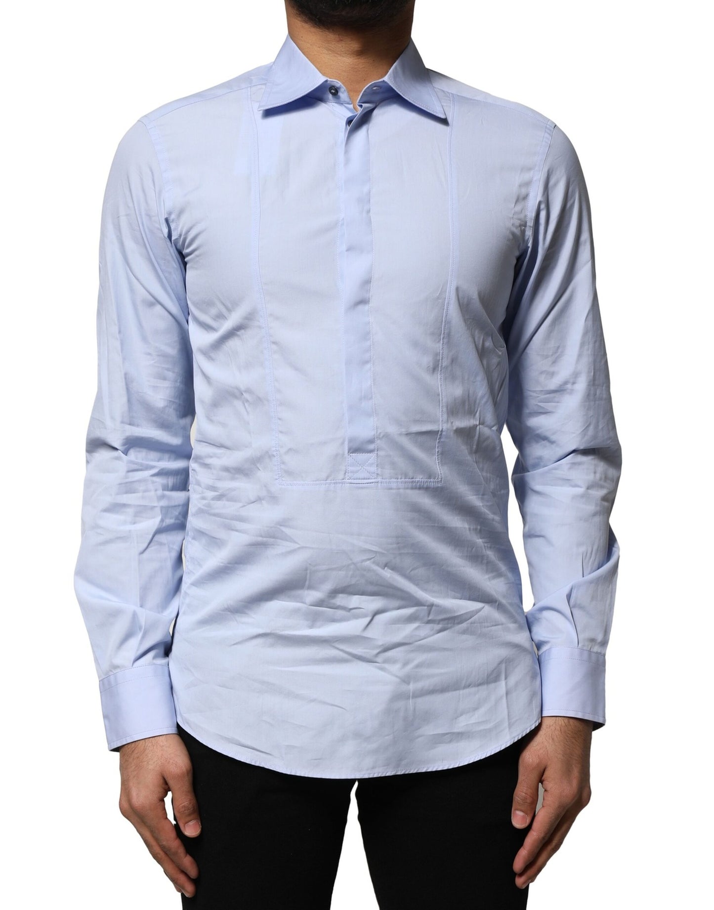 Dolce & Gabbana Light Blue Cotton Long Sleeves Dress Shirt by Dolce & Gabbana