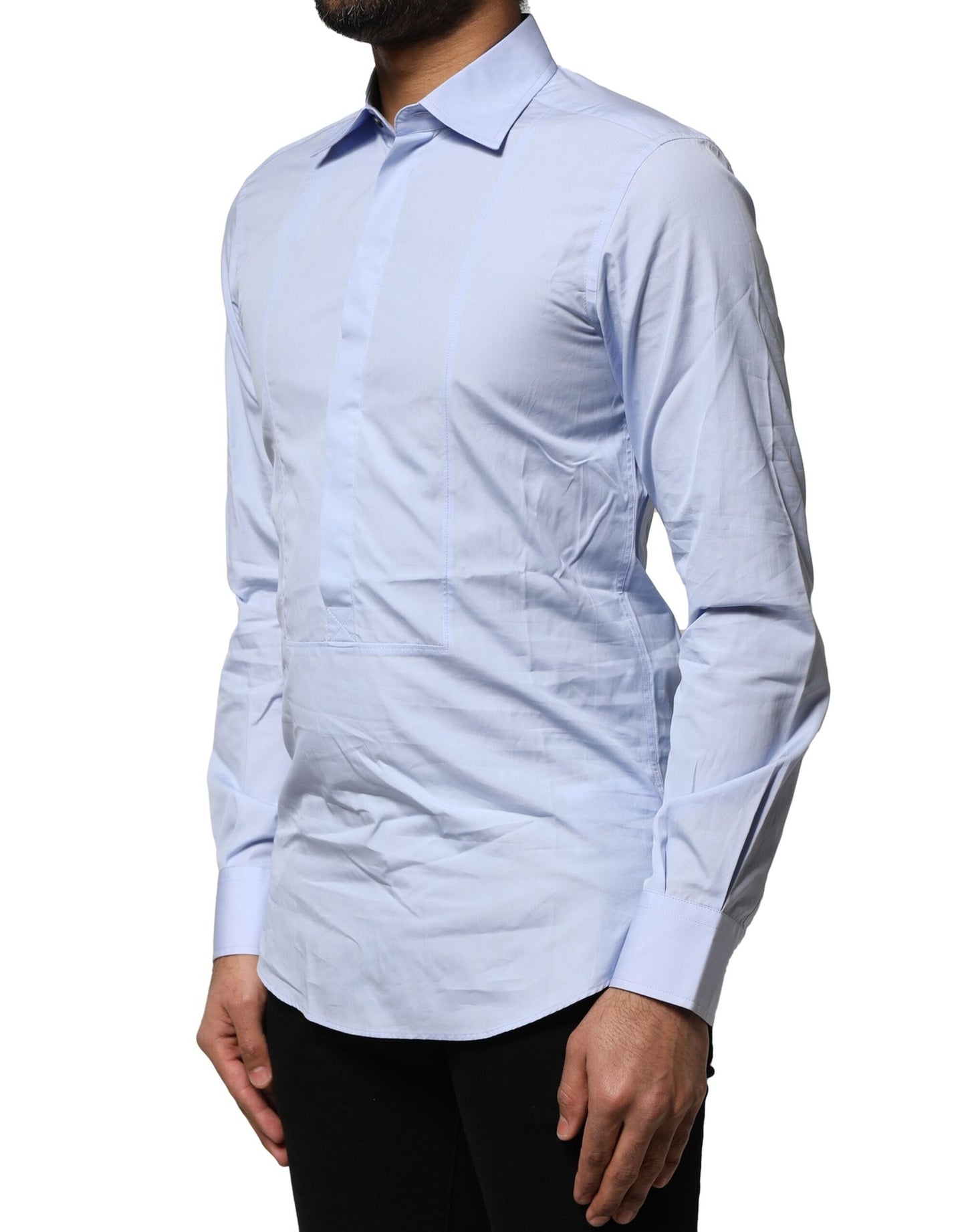 Dolce & Gabbana Light Blue Cotton Long Sleeves Dress Shirt by Dolce & Gabbana