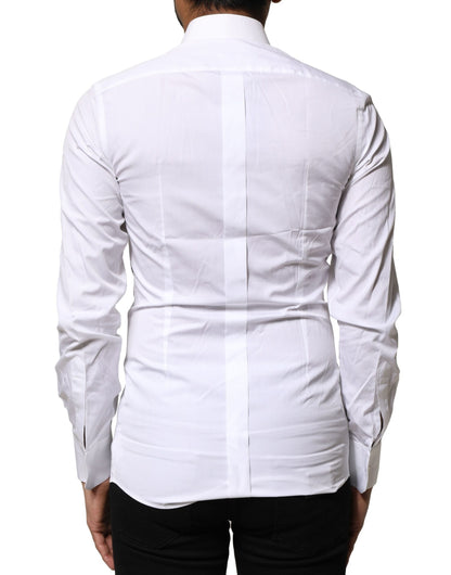 Dolce & Gabbana White GOLD Embroidery Detailed Dress Shirt by Dolce & Gabbana
