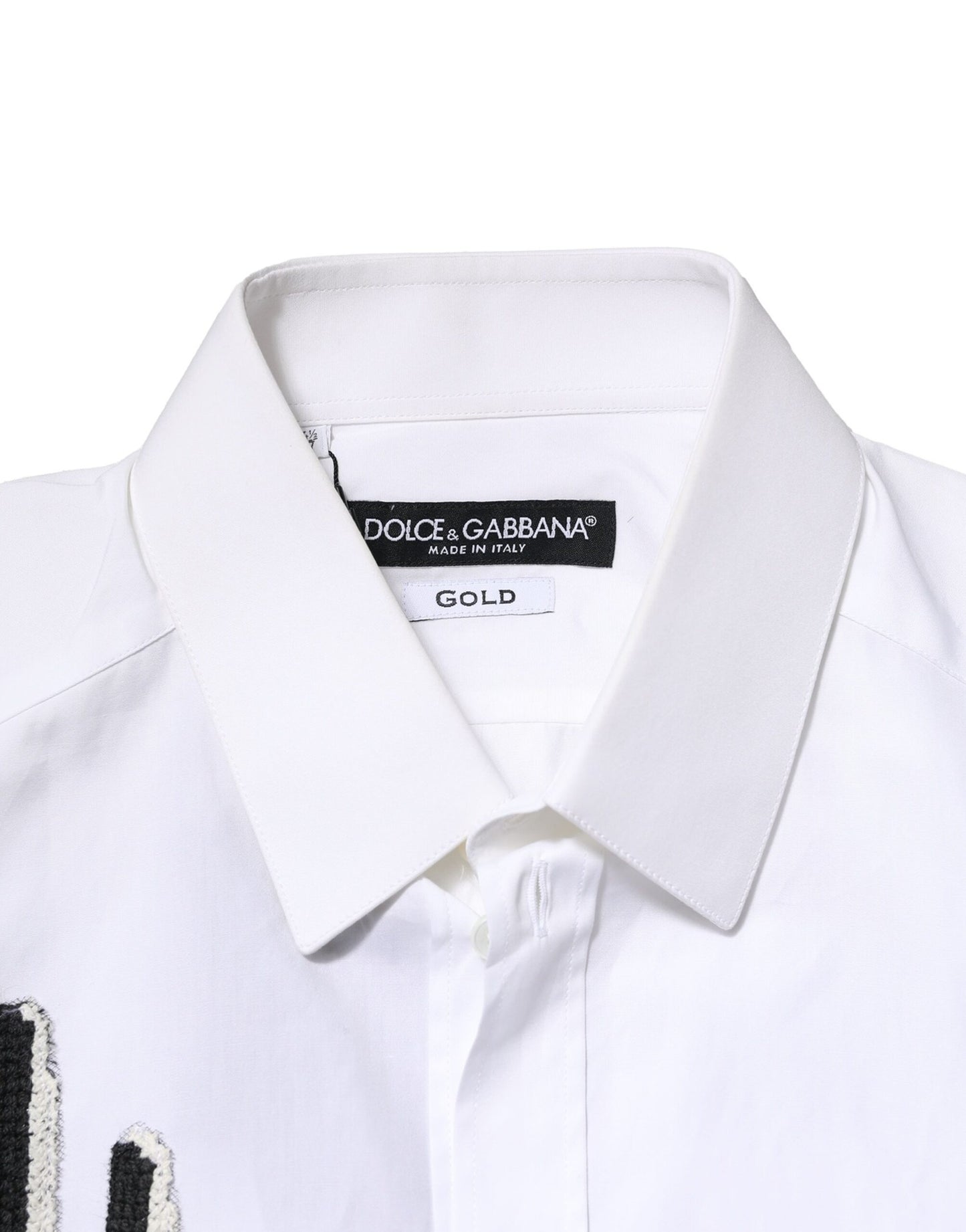 Dolce & Gabbana White GOLD Embroidery Detailed Dress Shirt by Dolce & Gabbana