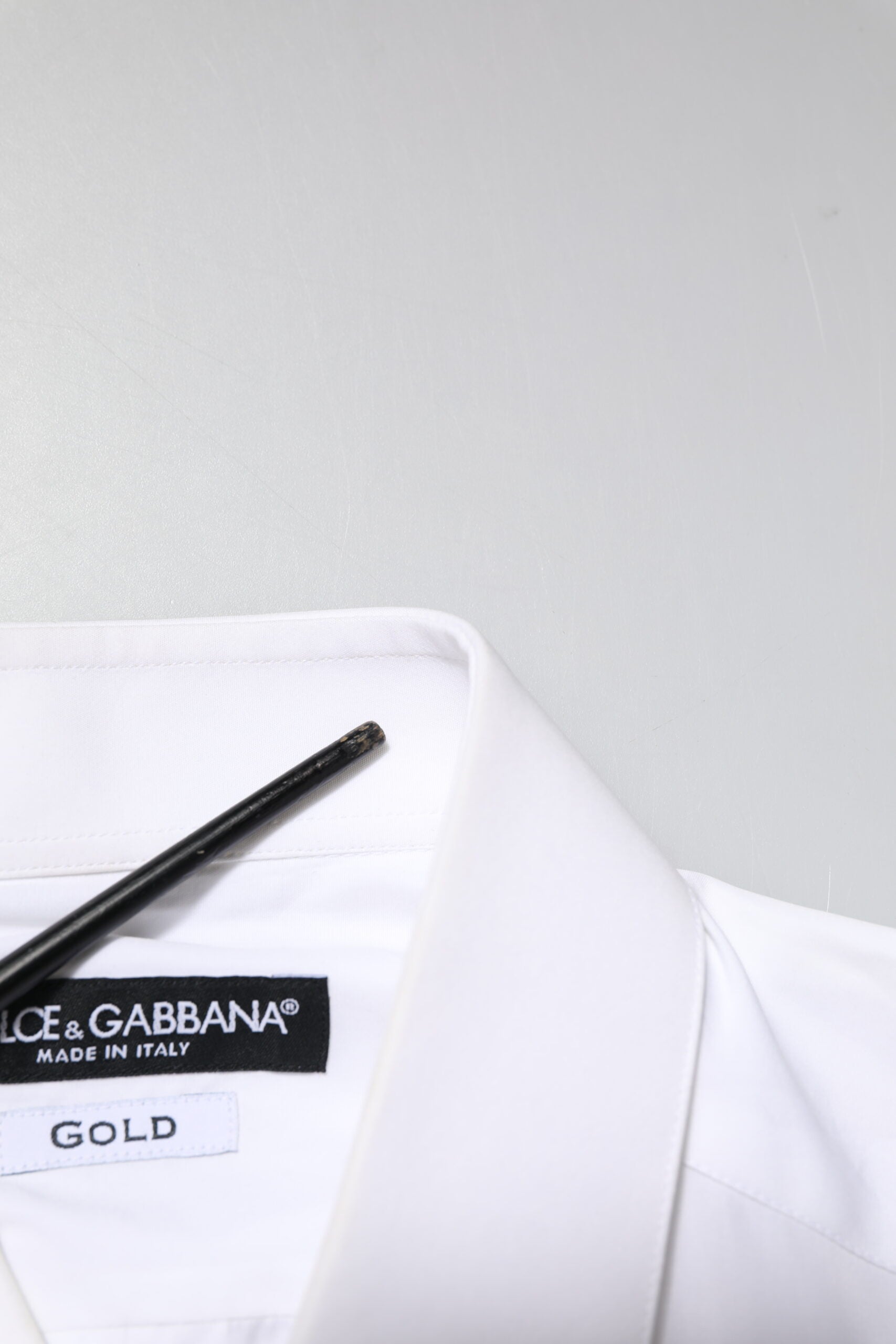 Dolce & Gabbana White GOLD Embroidery Detailed Dress Shirt by Dolce & Gabbana