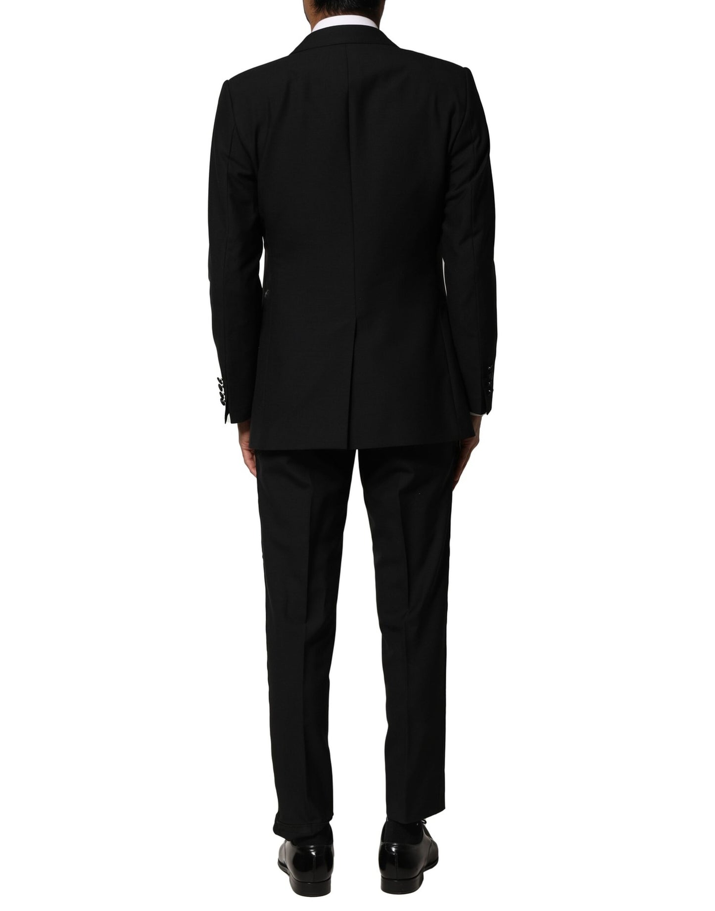 Costume 3 pièces simple boutonnage en laine noire Dolce &amp; Gabbana