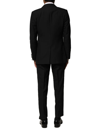 Costume 3 pièces simple boutonnage en laine noire Dolce &amp; Gabbana