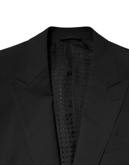 Costume 2 pièces simple boutonnage en laine noire Dolce &amp; Gabbana